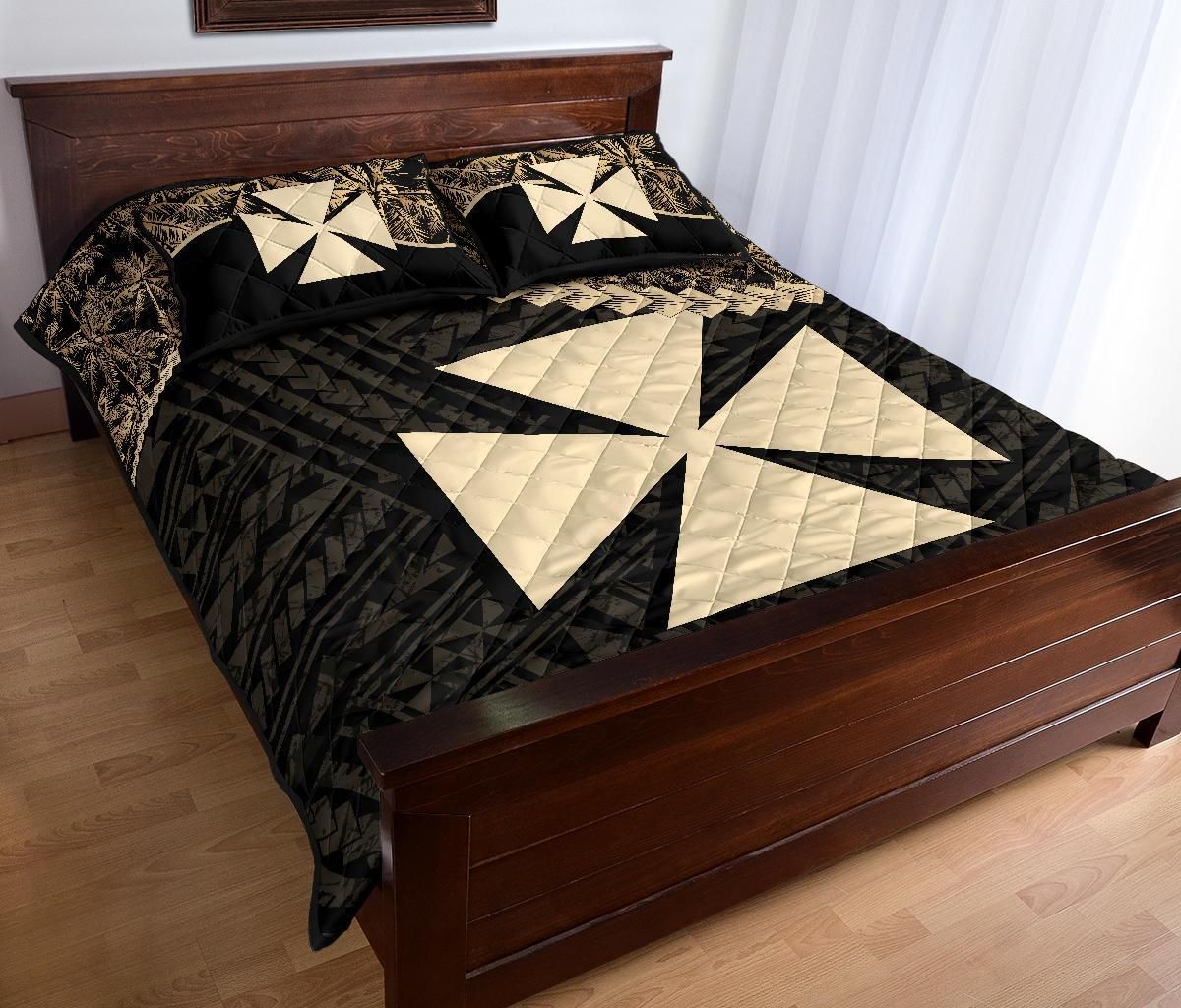 Wallis And Futuna Polynesian Quilt Bed Set Golden Coconut