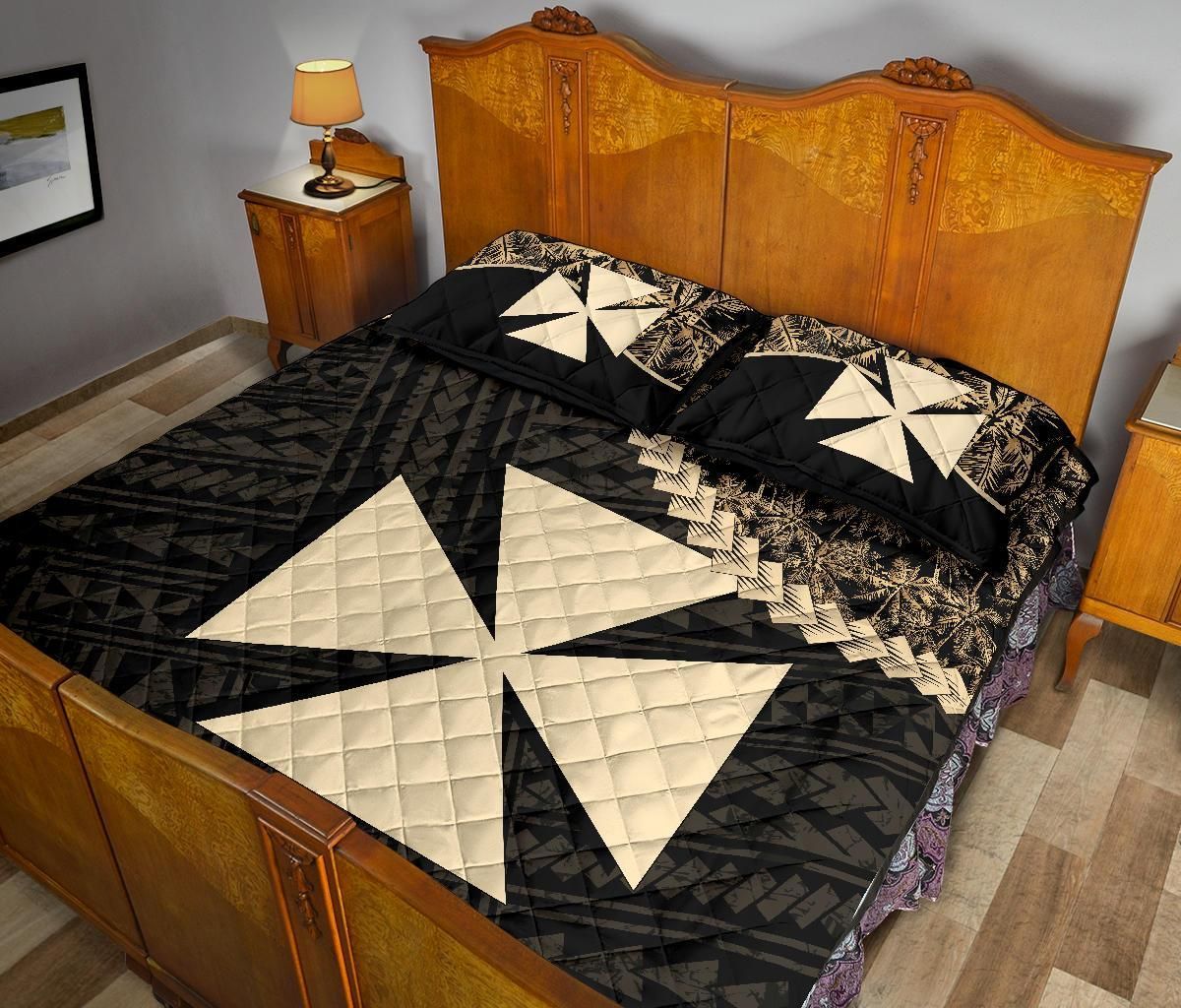 Wallis And Futuna Polynesian Quilt Bed Set Golden Coconut