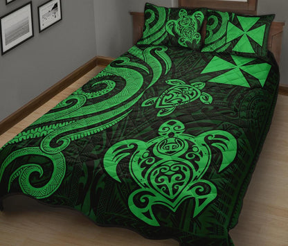 Wallis and Futuna Quilt Bed Set - Green Tentacle Turtle