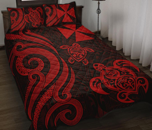 Wallis and Futuna Quilt Bed Set - Red Tentacle Turtle