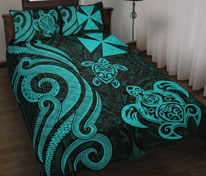 Wallis and Futuna Quilt Bed Set - Turquoise Tentacle Turtle