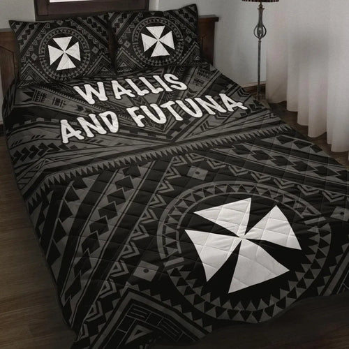 Wallis and Futuna Quilt Bed Sets - Wallis and Futuna Seal With Polynesian Tattoo Style