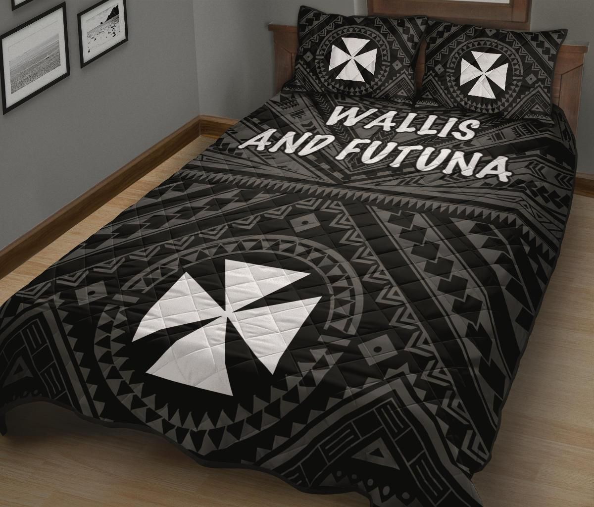 Wallis and Futuna Quilt Bed Sets - Wallis and Futuna Seal With Polynesian Tattoo Style