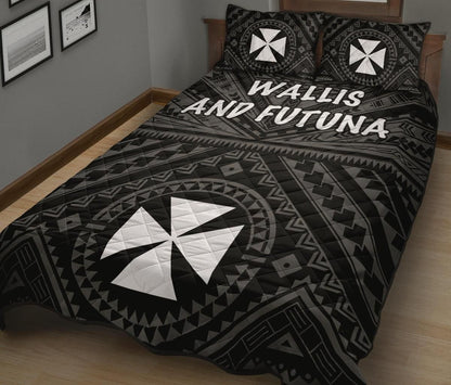 Wallis and Futuna Quilt Bed Sets - Wallis and Futuna Seal With Polynesian Tattoo Style