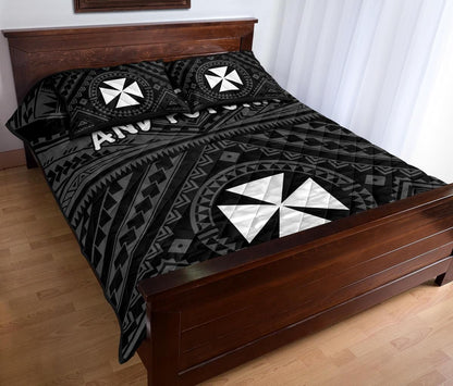 Wallis and Futuna Quilt Bed Sets - Wallis and Futuna Seal With Polynesian Tattoo Style