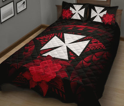Wallis And Futuna Polynesian Quilt Bed Set Hibiscus Red