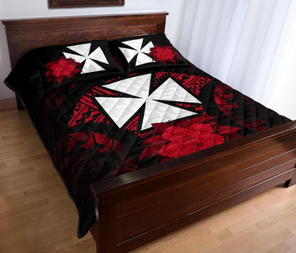 Wallis And Futuna Polynesian Quilt Bed Set Hibiscus Red