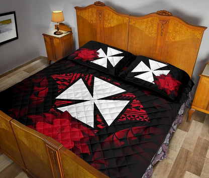 Wallis And Futuna Polynesian Quilt Bed Set Hibiscus Red