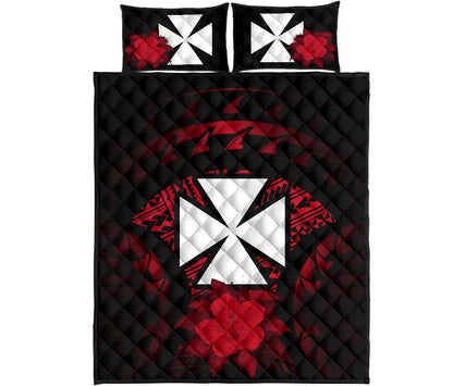 Wallis And Futuna Polynesian Quilt Bed Set Hibiscus Red