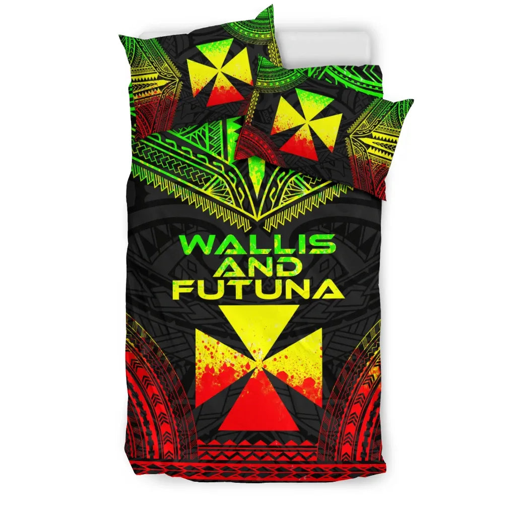 Wallis And Futuna Polynesian Chief Duvet Cover Set - Reggae Version