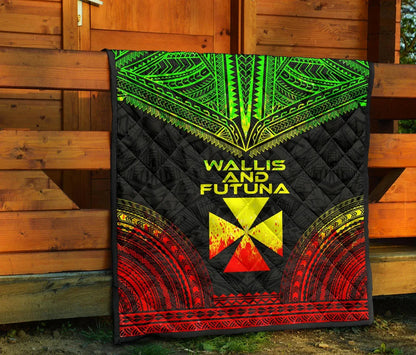 Wallis And Futuna Premium Quilt - Wallis And Futuna Coat Of Arms Polynesian Chief Reggae Version