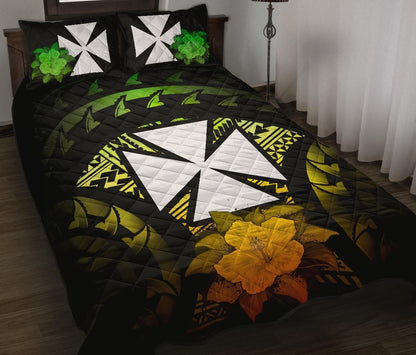 Wallis And Futuna Polynesian Quilt Bed Set Hibiscus Reggae