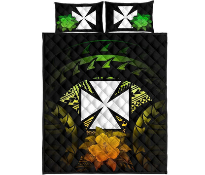 Wallis And Futuna Polynesian Quilt Bed Set Hibiscus Reggae