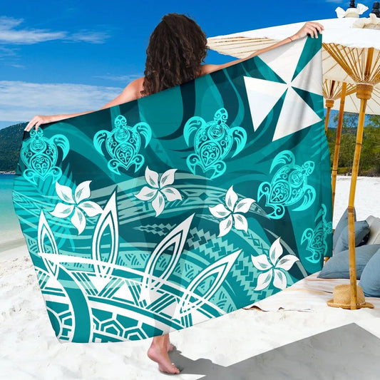 Wallis and Futuna Sarong - Turtle Around Flower