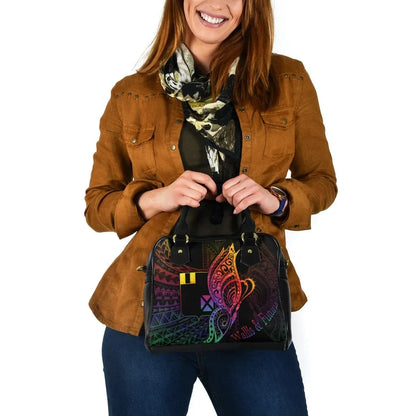 Wallis And Futuna Shoulder Handbag - Butterfly Polynesian Style