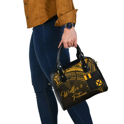 Wallis And Futuna Shoulder Handbag - Cross Style Gold Color