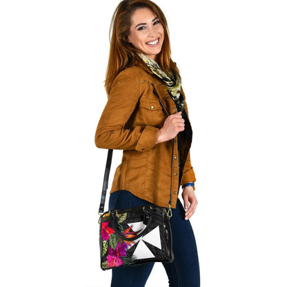 Wallis And Futuna Shoulder Handbag - Polynesian Hibiscus Pattern