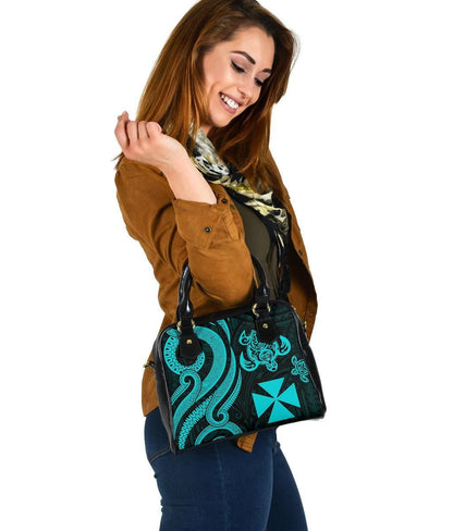 Wallis And Futuna Shoulder Handbag - Turquoise Tentacle Turtle
