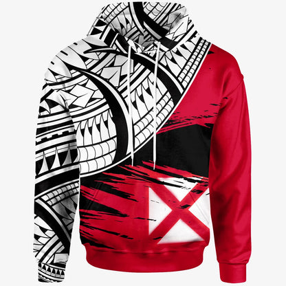 Wallis & Futuna - Custom Personalised Hoodie - Wallis & Futuna Flag Style With Claw Pattern