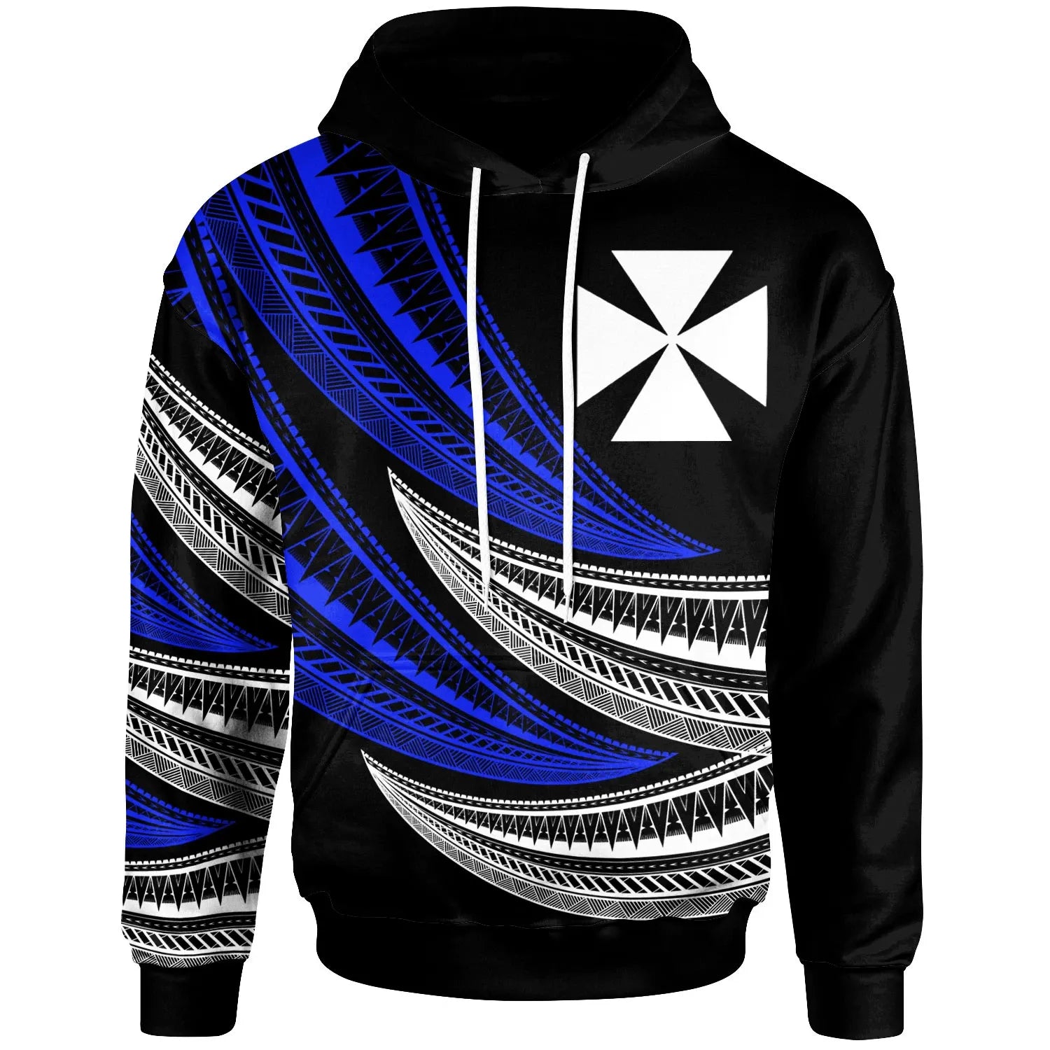 Wallis & Futuna - Custom Personalised Hoodie - Wave Pattern Alternating