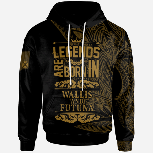 Wallis & Futuna Hoodie - Legends Are Born In Gold Color