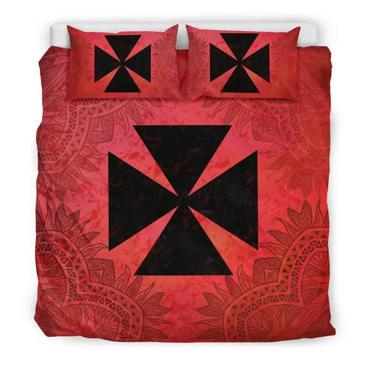 Wallis And Futuna Duvet Cover Set - Wallis And Futuna Coat Of Arms Red