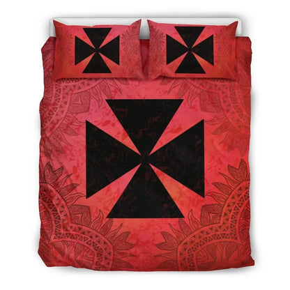 Wallis And Futuna Duvet Cover Set - Wallis And Futuna Coat Of Arms Red