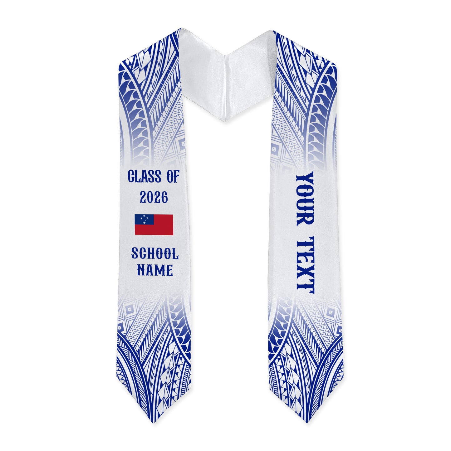 Samoa Graduation Stole Custom 2026 Polynesian Tribal Samoan Flag