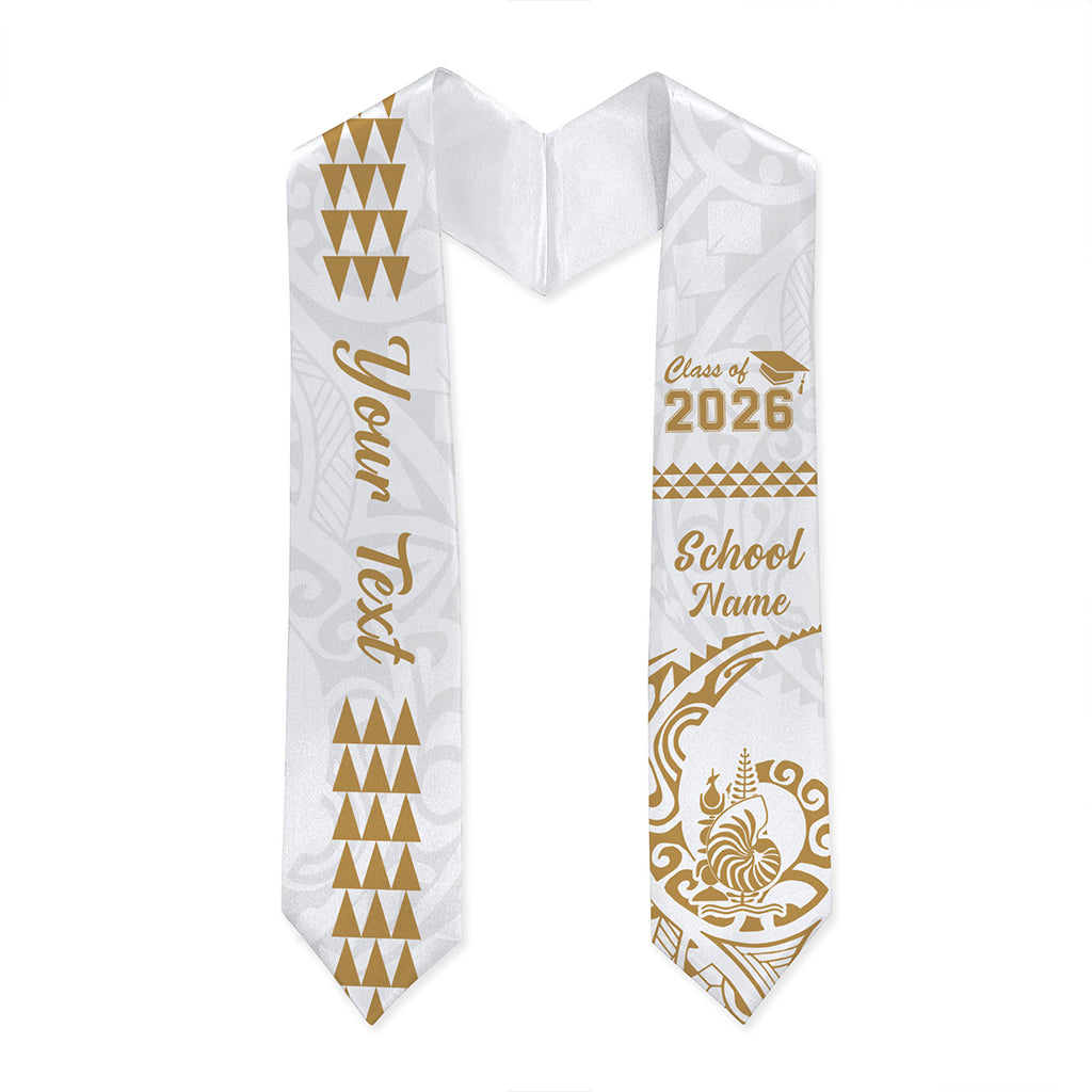 New Caledonia Graduation Stole Custom Class 2026 Tribal Kakau Style