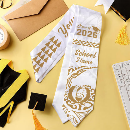 Pohnpei State Graduation Stole Custom Class 2026 Tribal Kakau Style