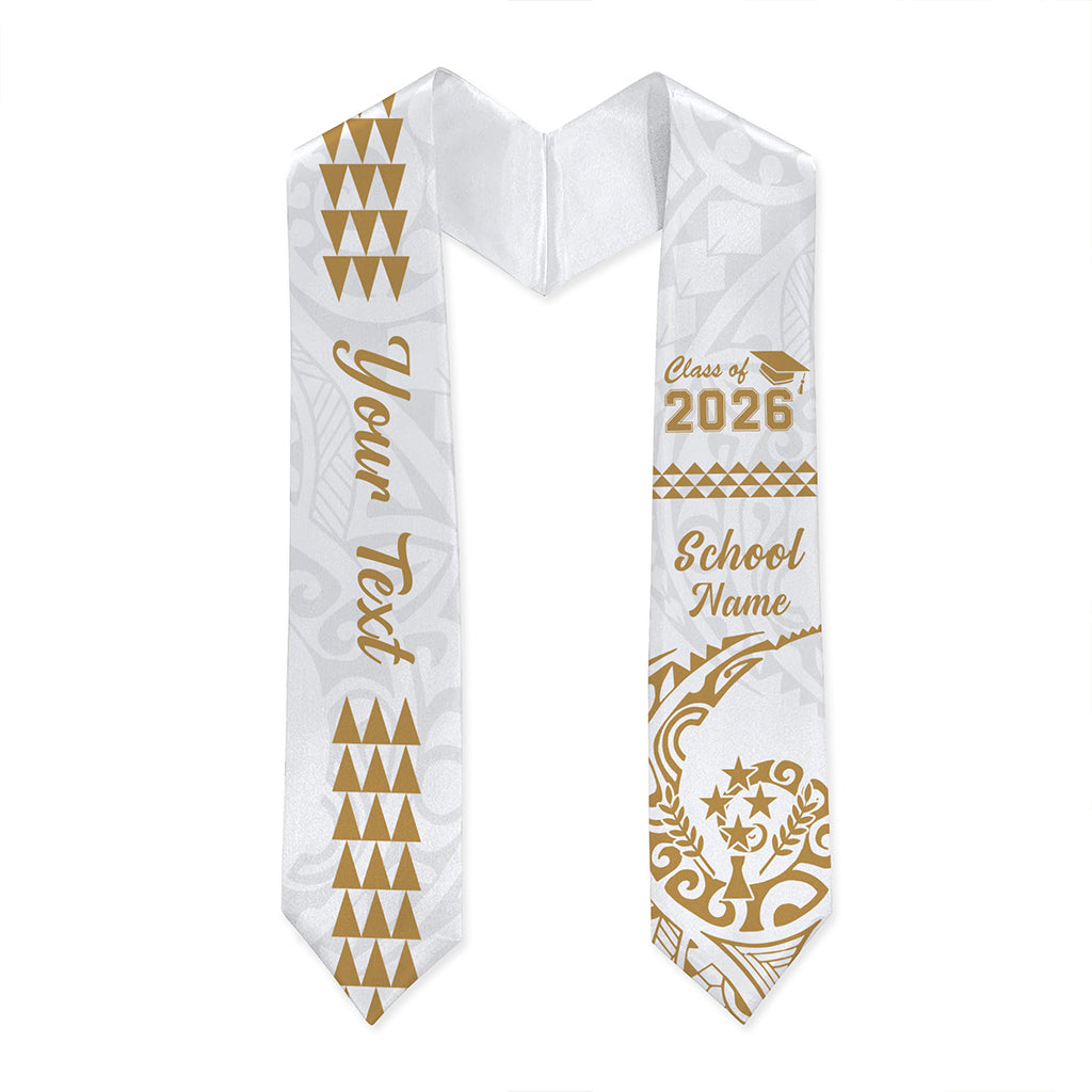 Kosrae Graduation Stole Custom Class 2026 Tribal Kakau Style