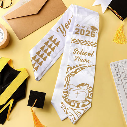 Tokelau Graduation Stole Custom Class 2026 Tribal Kakau Style