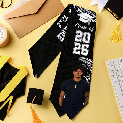 Hawaii Graduation Stole Custom Class 2026 Tribal Wave