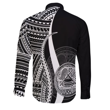 American Samoa Long Sleeve Shirt - Polynesian Tentacle Tribal Pattern