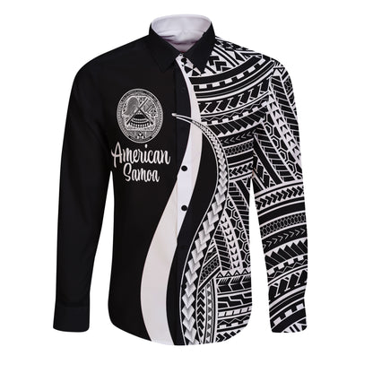 American Samoa Long Sleeve Shirt - Polynesian Tentacle Tribal Pattern