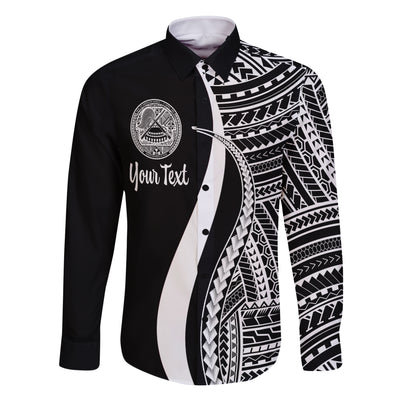 American Samoa Long Sleeve Shirt - Polynesian Tentacle Tribal Pattern