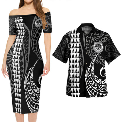 Federated States Of Micronesia Combo Short Sleeve Dress And Shirt Kakau Style White