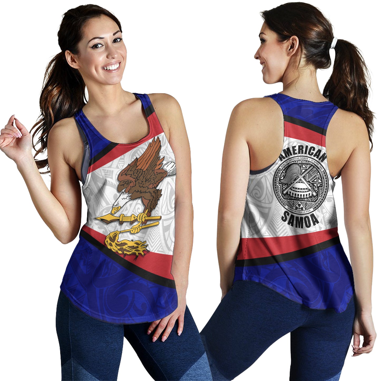 American Samoa Women Tank - American Samoa Polynesian Flag With Coat Of Arms