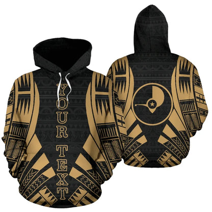 Yap All Over Custom Personalised Hoodie - Gold Tattoo Style