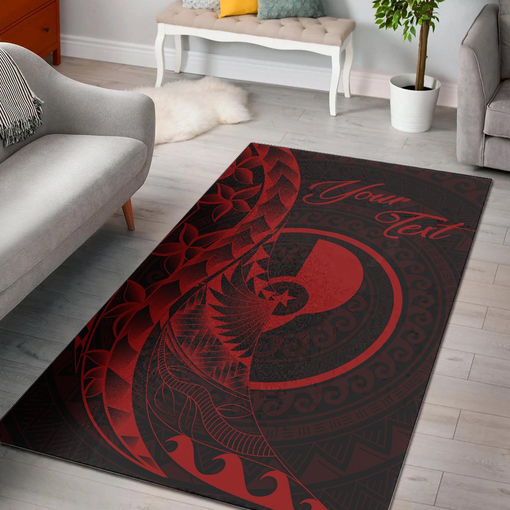 Yap Area Rug - Custom Polynesian Pattern Style Red Color