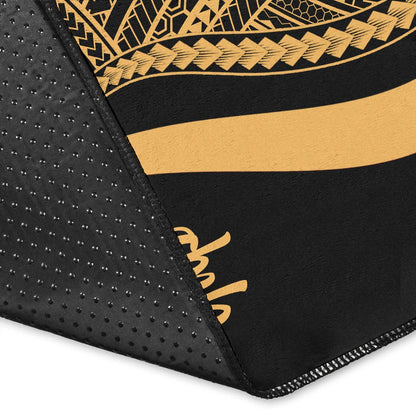 Yap Area Rug - Gold Polynesian Tentacle Tribal Pattern