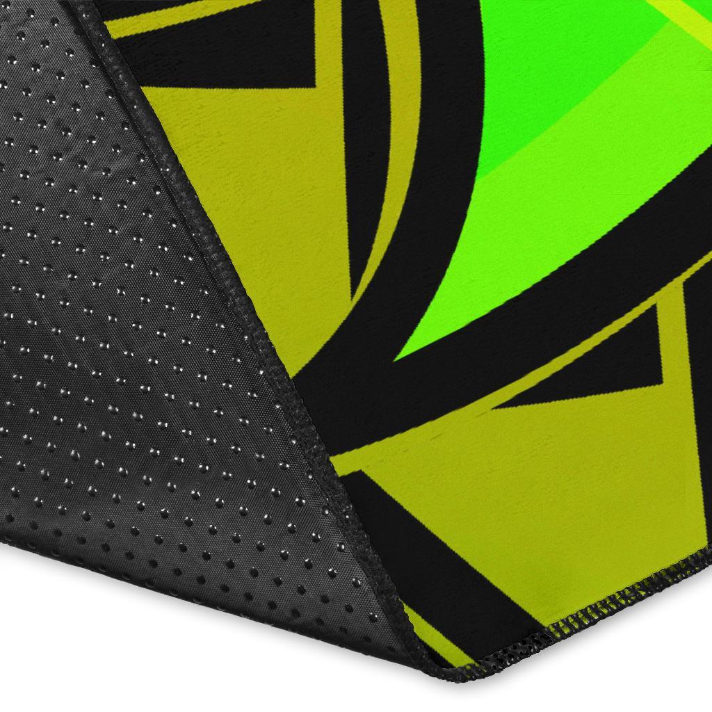 Yap Area Rug - Polynesian Hook And Hibiscus (Reggae)