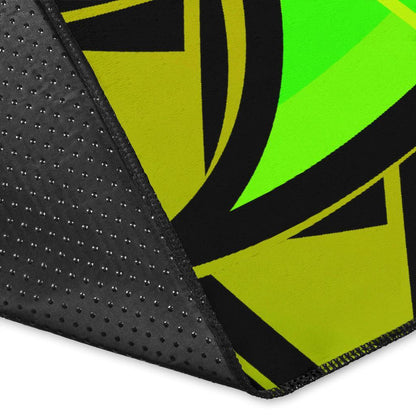 Yap Area Rug - Polynesian Hook And Hibiscus (Reggae)