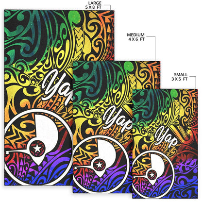 Yap Area Rug - Rainbow Polynesian Pattern