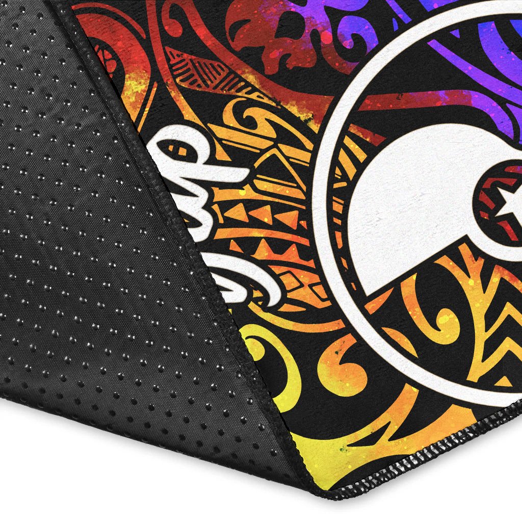 Yap Area Rug - Rainbow Polynesian Pattern