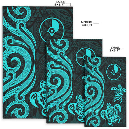 Yap Area Rug - Turquoise Tentacle Turtle
