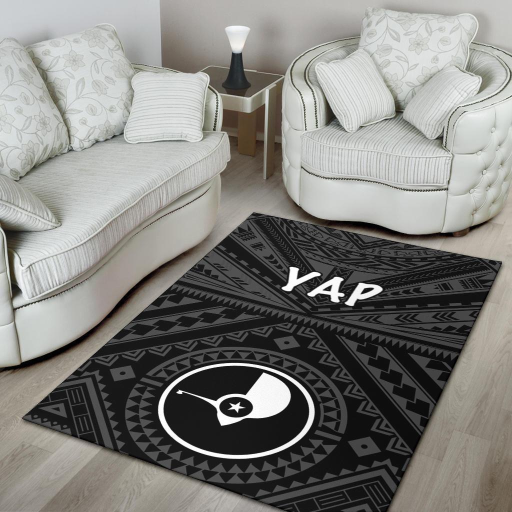Yap Area Rug - Yap Seal With Polynesian Tattoo Style