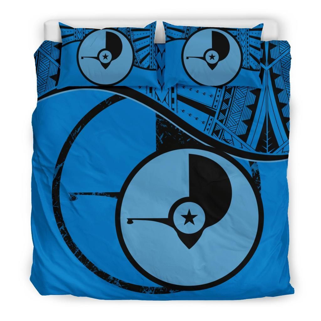 Yap Duvet Cover Set - Yap Flag Tattoo Blue