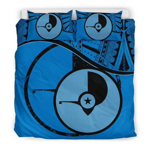 Yap Duvet Cover Set - Yap Flag Tattoo Blue