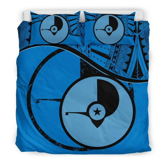 Yap Duvet Cover Set - Yap Flag Tattoo Blue